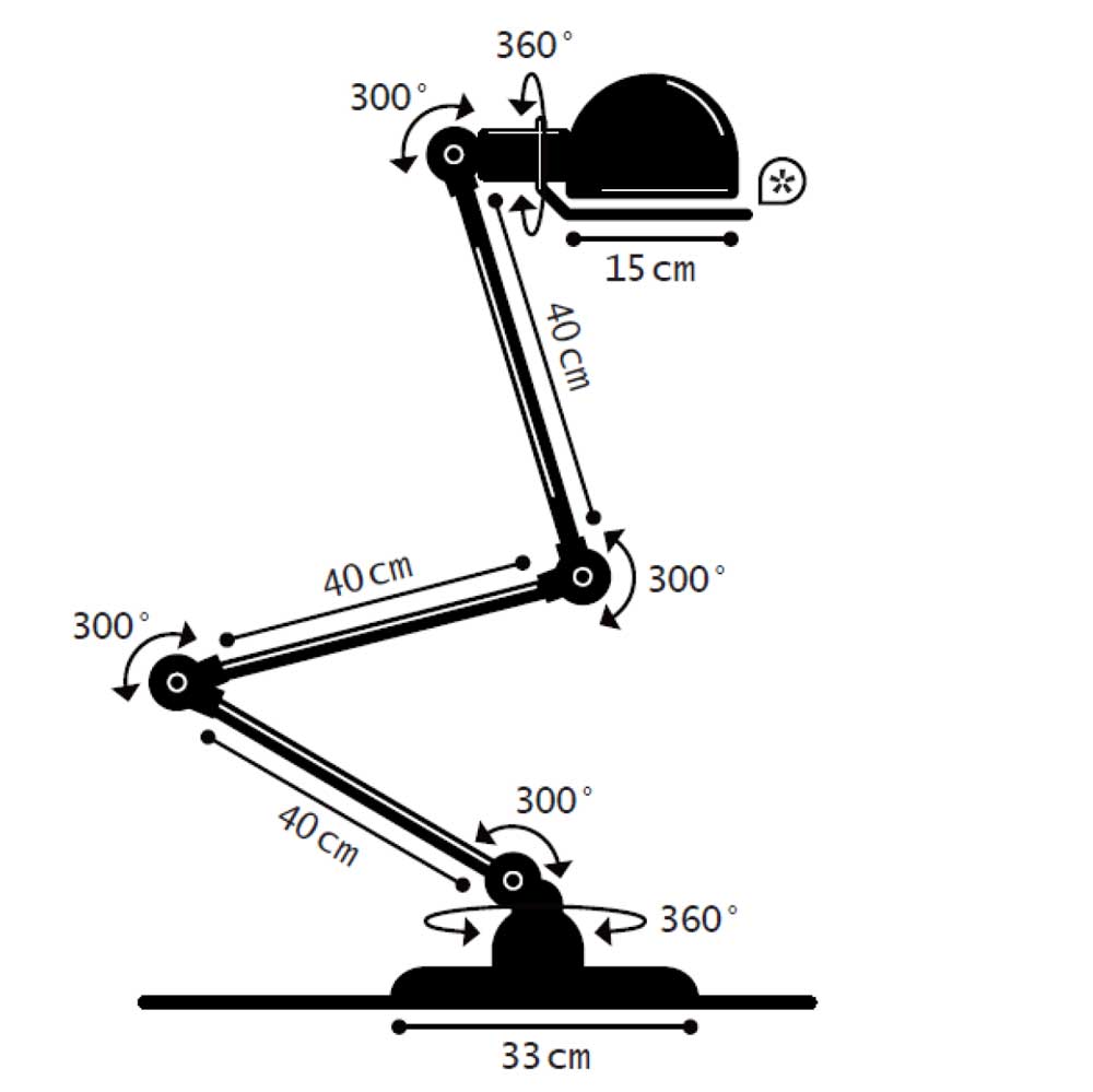 Jieldé LOFT D 94031 gulvlampe - 3 led