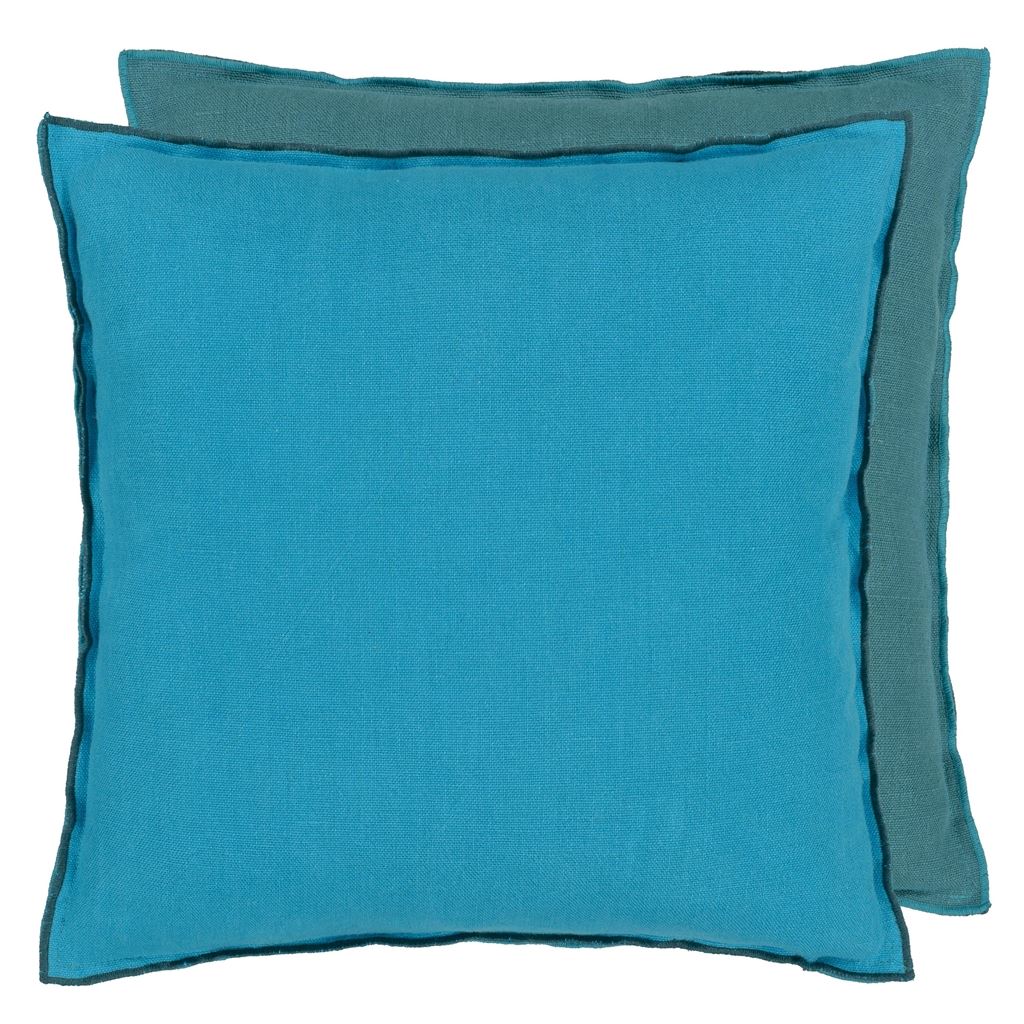 Designers Guild Pude - Brera Lino - Indian Ocean- 43 x 43 cm