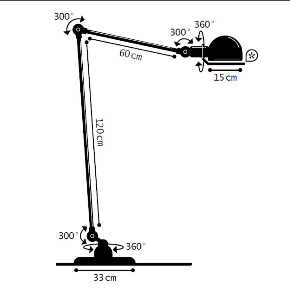 Jieldé LOFT D 1260 gulvlampe - 2 led