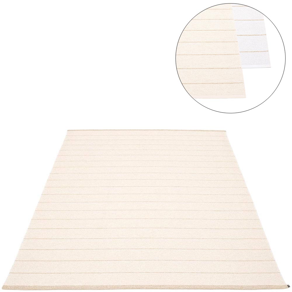 Pappelina Carl plast tæppe med striber - Vendbar - 180x260 cm