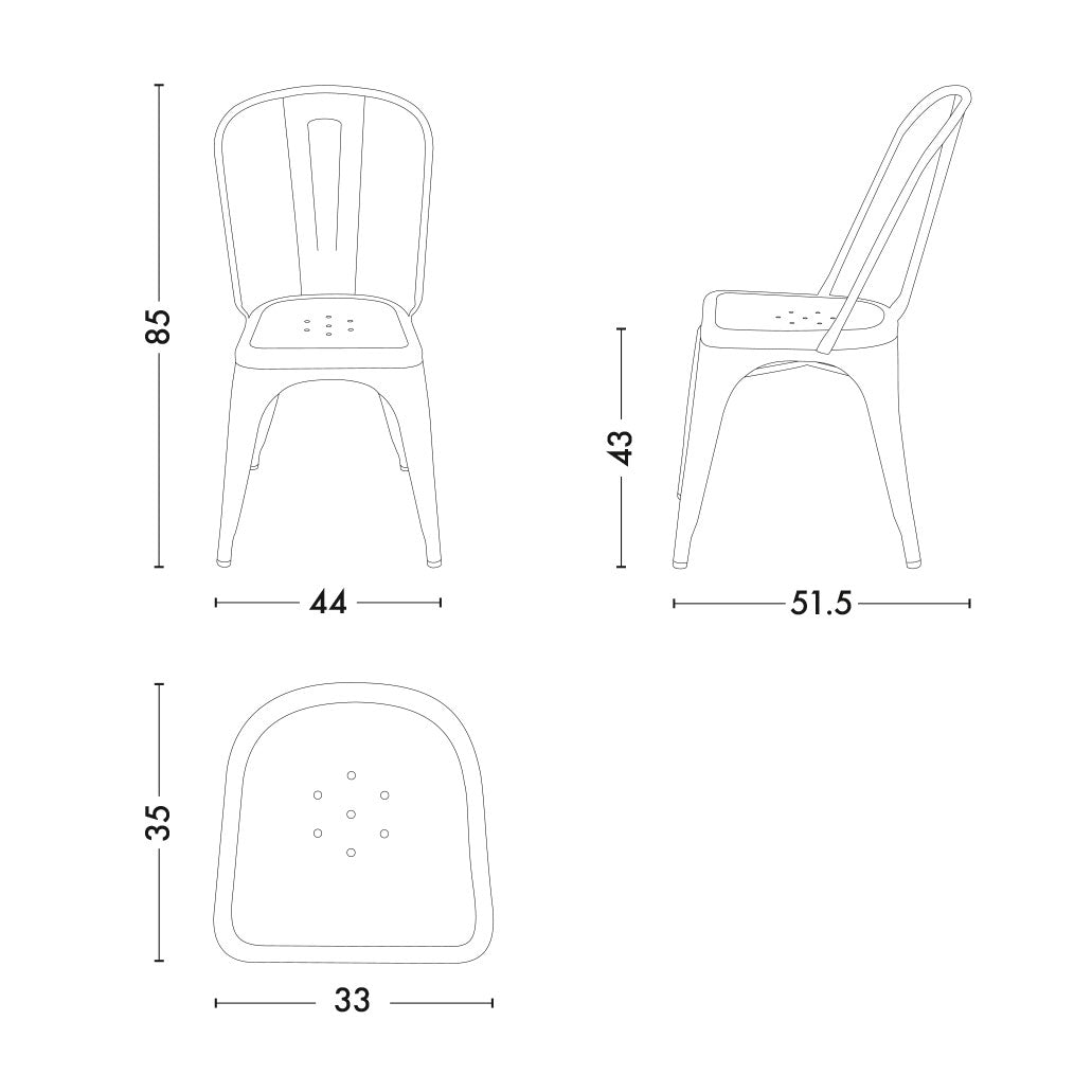 Tolix a stol mål køb hos Fick