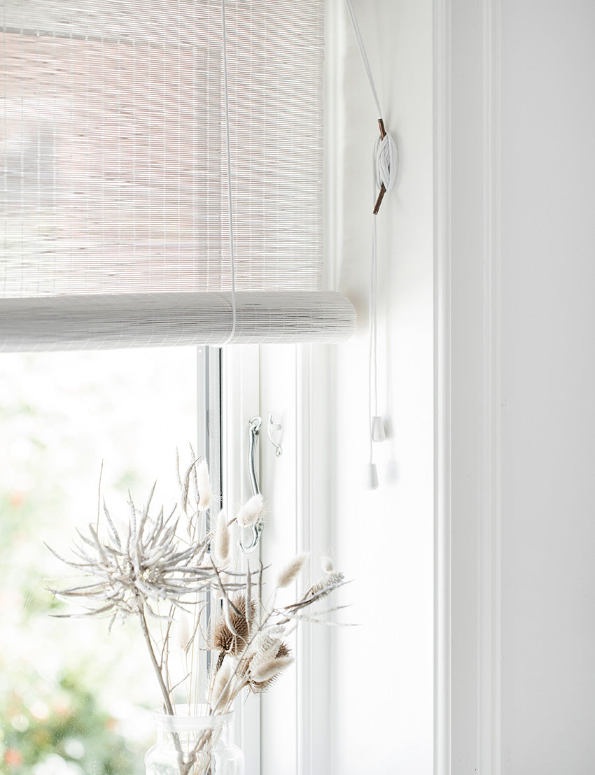 Bambusgardin –Hvid fin – 50% Soldæmpning - varenr 94002-WHT