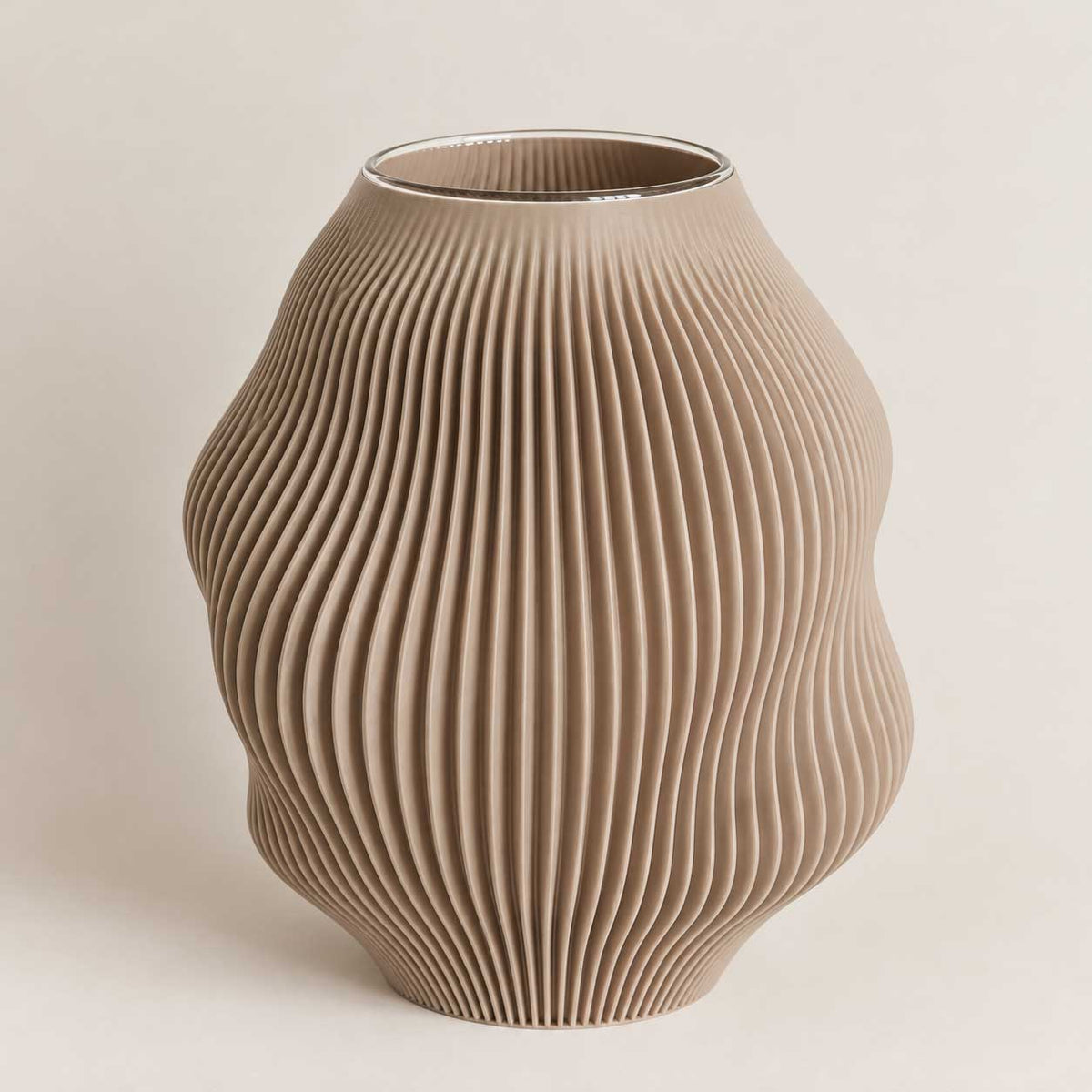 Big Sand – organisk vase i sandfarve - 20 cm