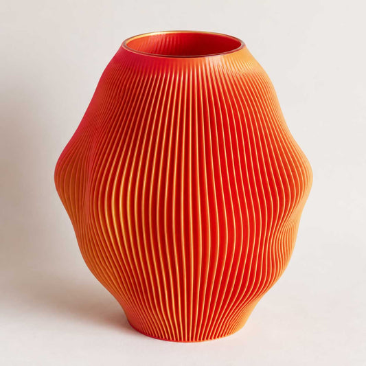 Big Sunset – organisk vase i orange og pink - 20 cm