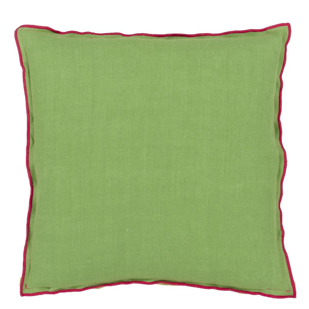 Designers Guild Pude - Brera Lino - Cerise & Grass 43 x 43 cm