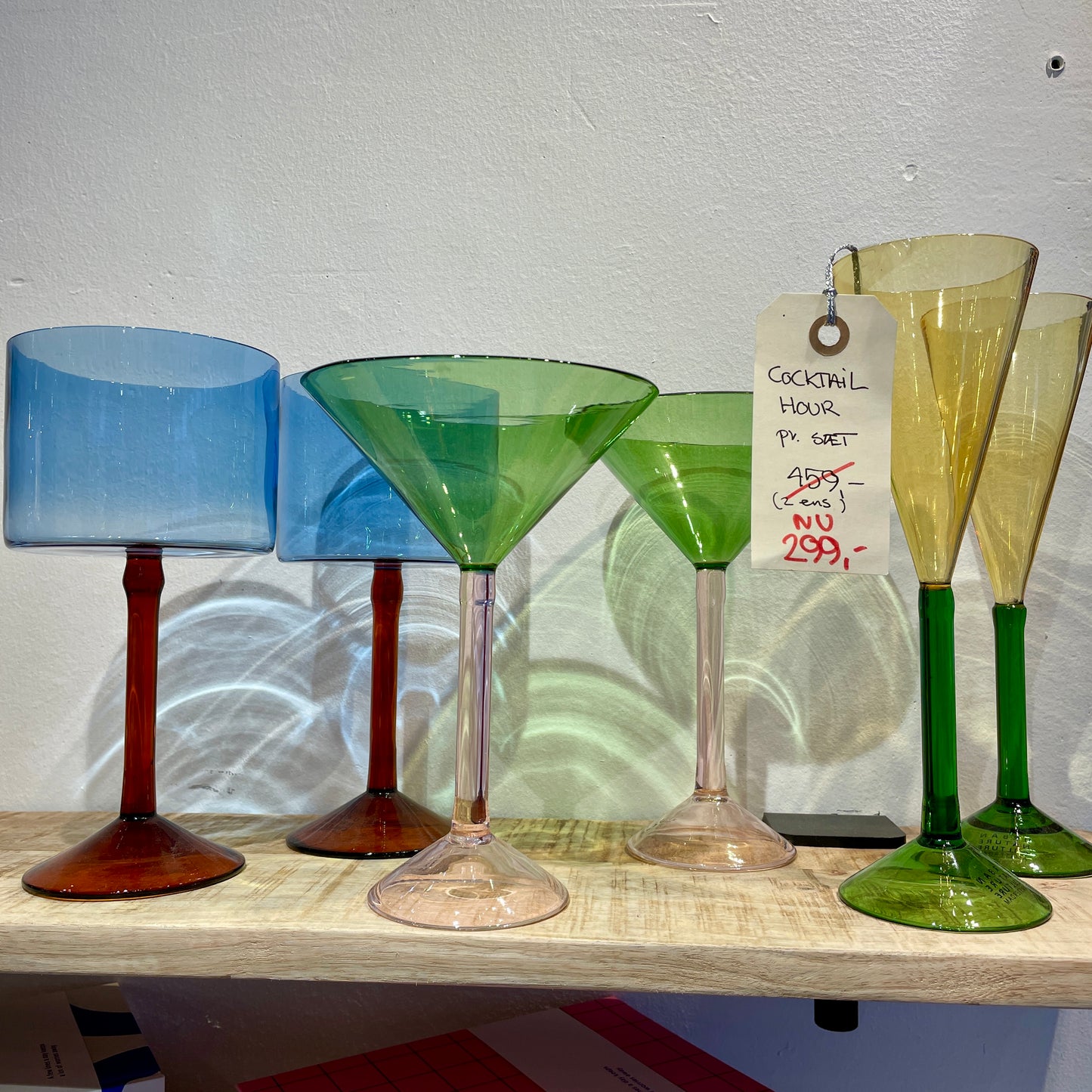 Farverige cocktailglas