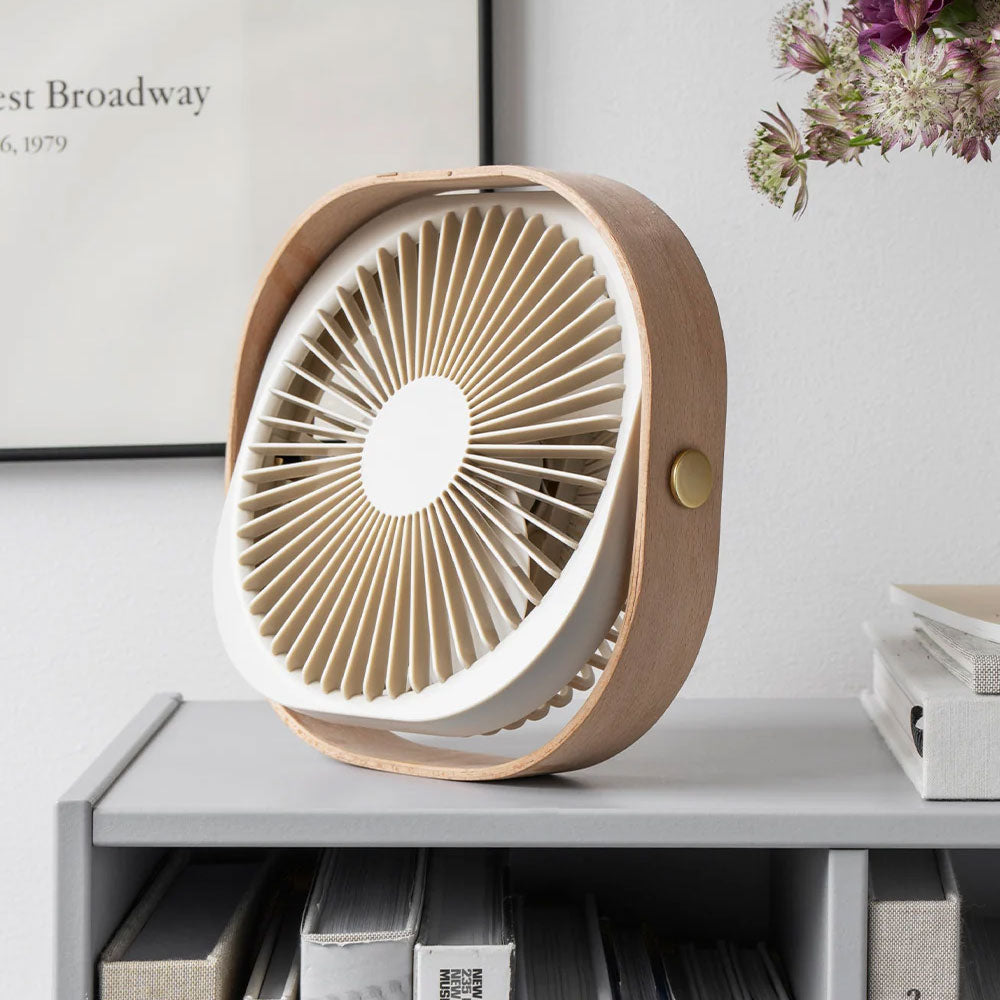 Genopladelig ventilator - Fantastic Wood Beige