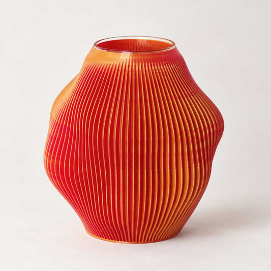 Small Sunset – organisk vase i orange og pink - 15 cm