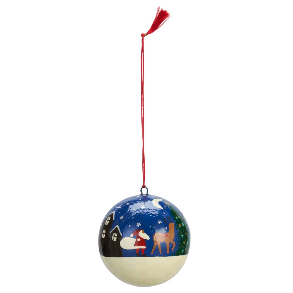 Rød og blå  julekugle sæt med julemotiv