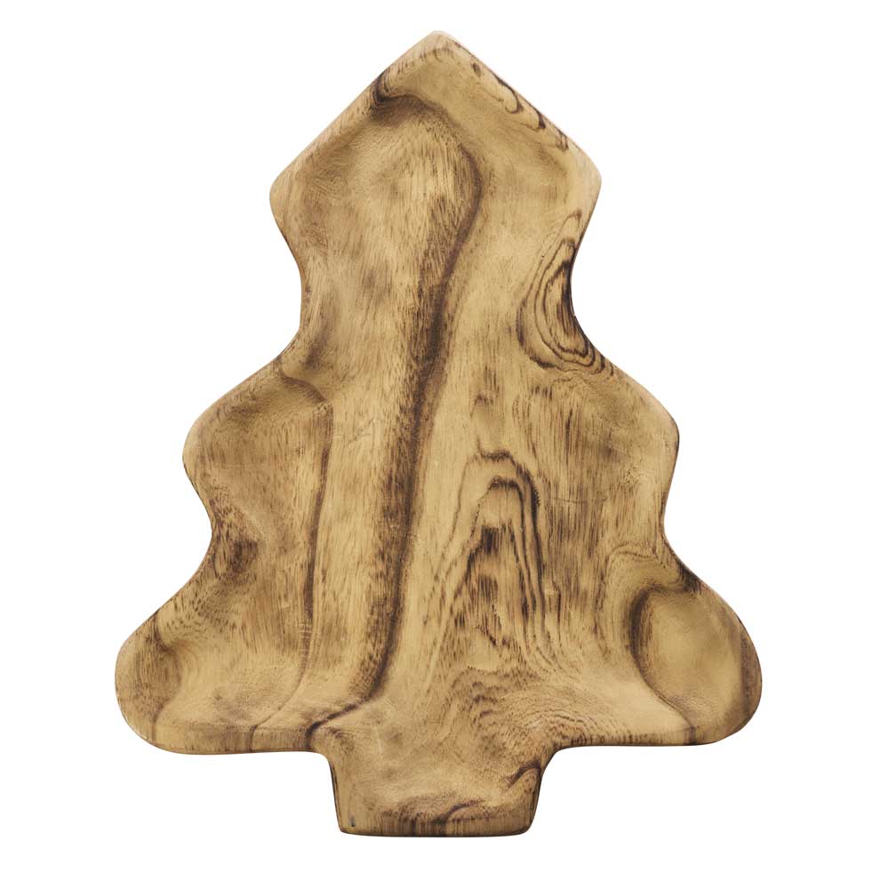 Juletræ bakke i Paulownia-træ - 33x40x3 cm