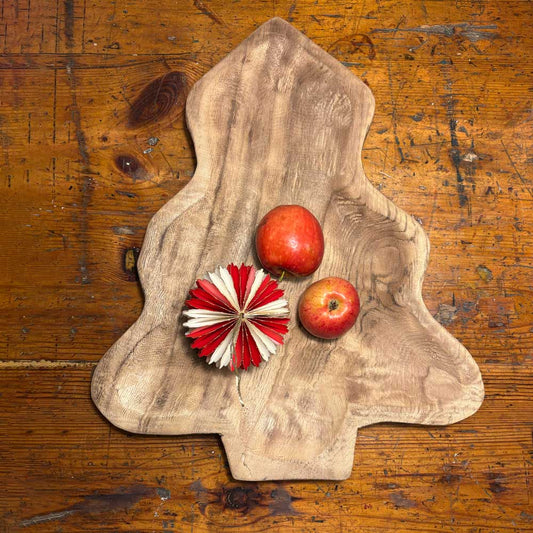 Juletræ bakke i Paulownia-træ - 33x40x3 cm